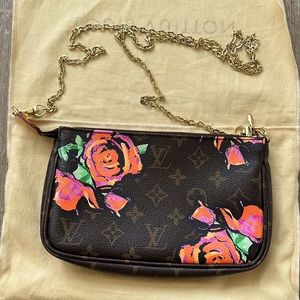 Louis Vuitton Monogram Roses Pochette with strap